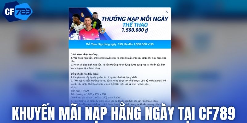 Khuyến mãi nạp hằng ngày tại CF789